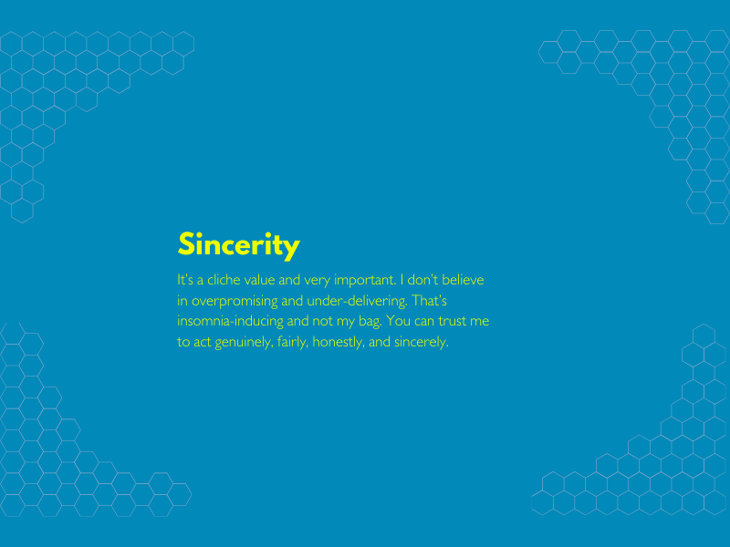 Brand values - sincerity