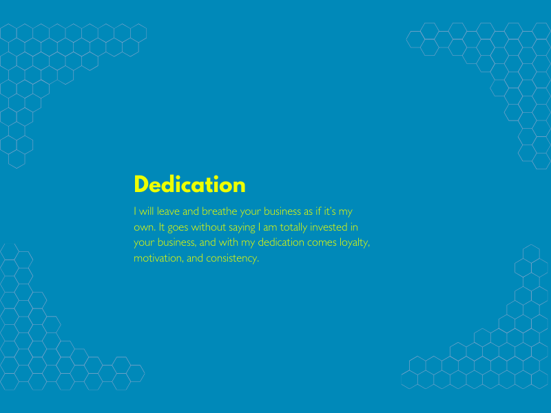 Brand values - dedication